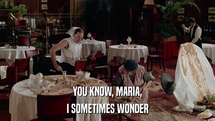YOU KNOW, MARIA, I SOMETIMES WONDER 