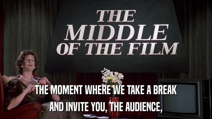THE MOMENT WHERE WE TAKE A BREAK AND INVITE YOU, THE AUDIENCE, 