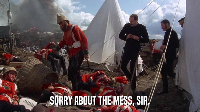 SORRY ABOUT THE MESS, SIR.  
