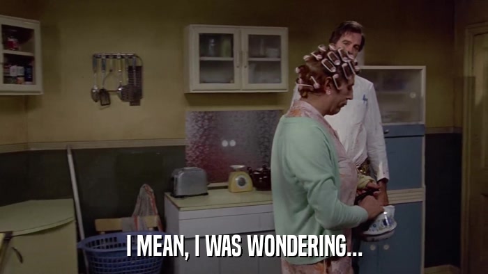 I MEAN, I WAS WONDERING...  