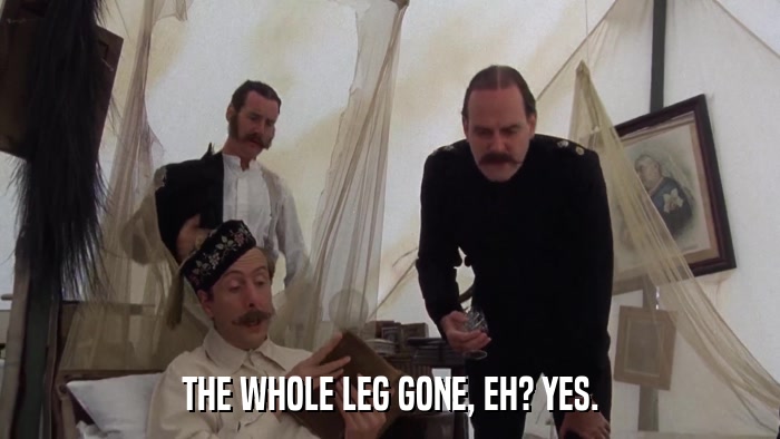 THE WHOLE LEG GONE, EH? YES.  