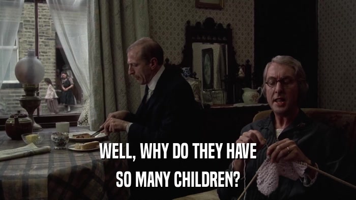 WELL, WHY DO THEY HAVE SO MANY CHILDREN? 