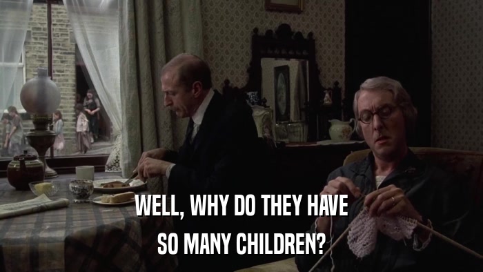 WELL, WHY DO THEY HAVE SO MANY CHILDREN? 