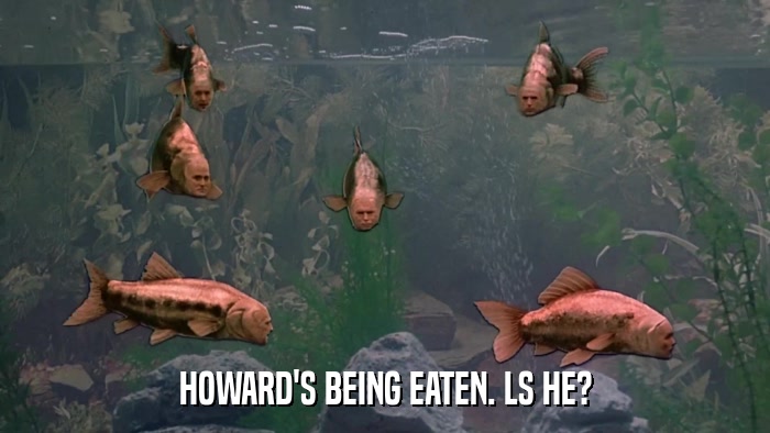HOWARD'S BEING EATEN. LS HE?  