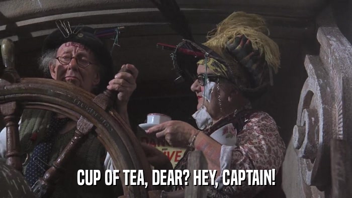 CUP OF TEA, DEAR? HEY, CAPTAIN!  