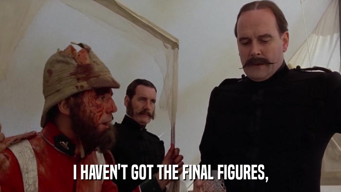 I HAVEN'T GOT THE FINAL FIGURES,  