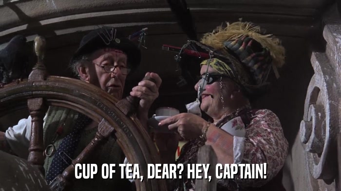 CUP OF TEA, DEAR? HEY, CAPTAIN!  