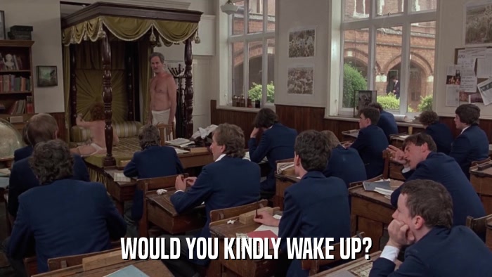 WOULD YOU KINDLY WAKE UP?  