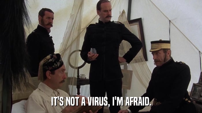 IT'S NOT A VIRUS, I'M AFRAID.  