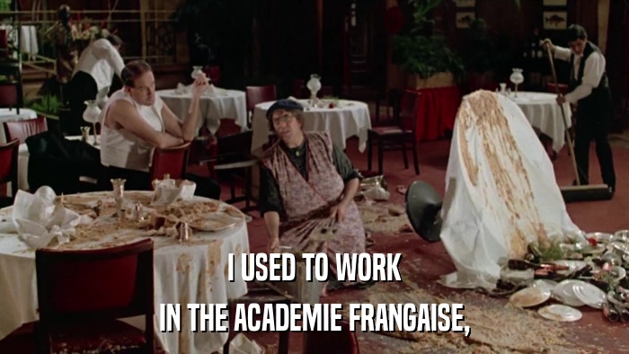 I USED TO WORK IN THE ACADEMIE FRANGAISE, 