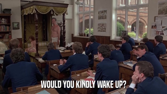 WOULD YOU KINDLY WAKE UP?  