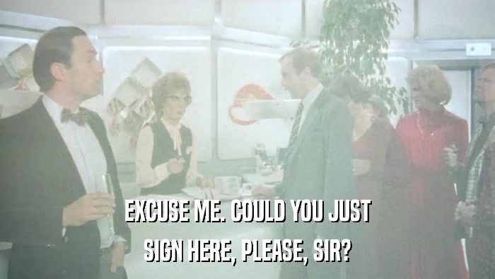 EXCUSE ME. COULD YOU JUST SIGN HERE, PLEASE, SIR? 