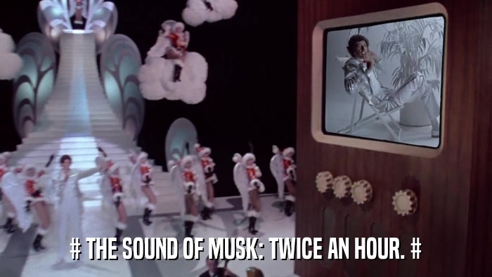 # THE SOUND OF MUSK: TWICE AN HOUR. #  