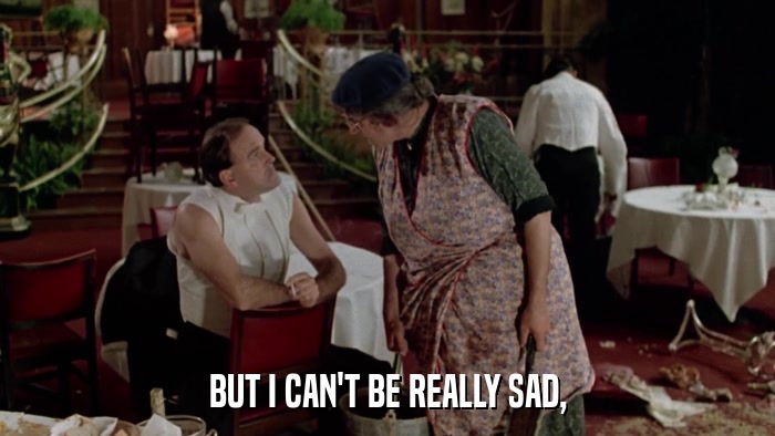 BUT I CAN'T BE REALLY SAD,  
