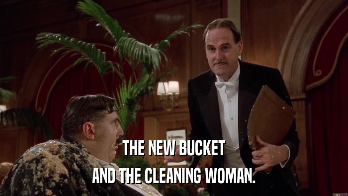 THE NEW BUCKET AND THE CLEANING WOMAN. 