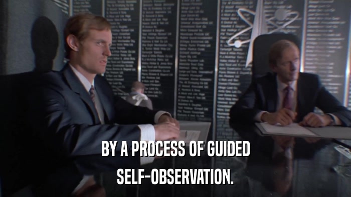BY A PROCESS OF GUIDED SELF-OBSERVATION. 