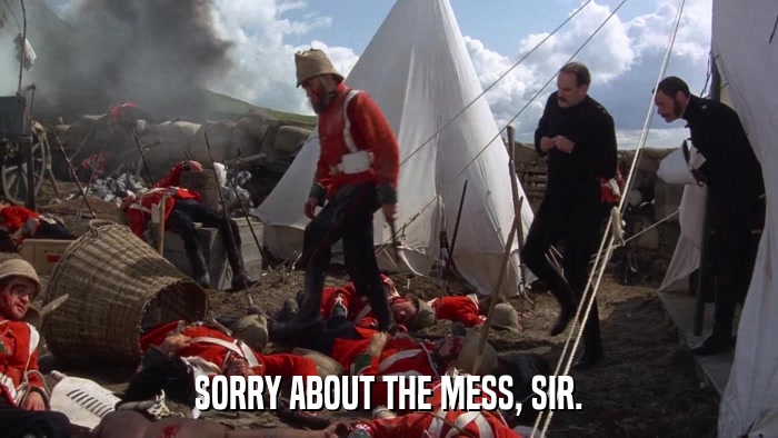 SORRY ABOUT THE MESS, SIR.  