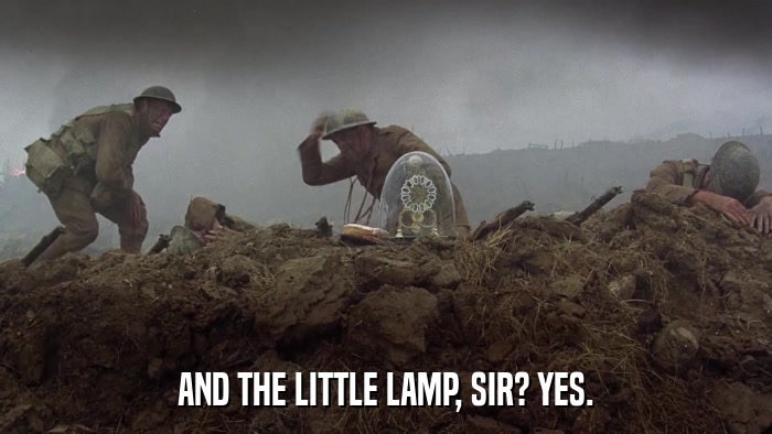 AND THE LITTLE LAMP, SIR? YES.  