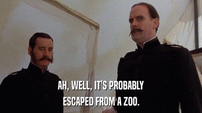 AH, WELL, IT'S PROBABLY ESCAPED FROM A ZOO. 