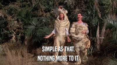 SIMPLE AS THAT. NOTHING MORE TO IT. 
