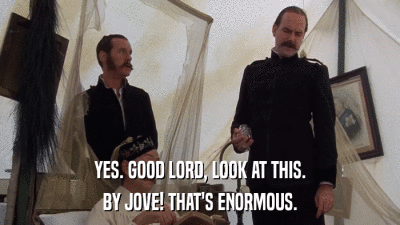 YES. GOOD LORD, LOOK AT THIS. BY JOVE! THAT'S ENORMOUS. 