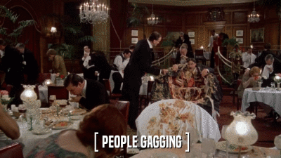 [ PEOPLE GAGGING ]  