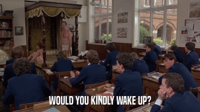 WOULD YOU KINDLY WAKE UP?  