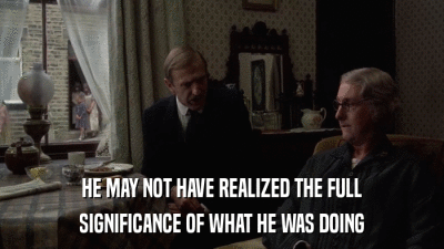 HE MAY NOT HAVE REALIZED THE FULL SIGNIFICANCE OF WHAT HE WAS DOING 