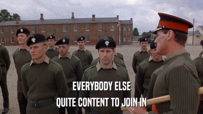 EVERYBODY ELSE QUITE CONTENT TO JOIN IN 