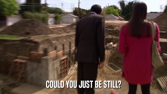 COULD YOU JUST BE STILL?  