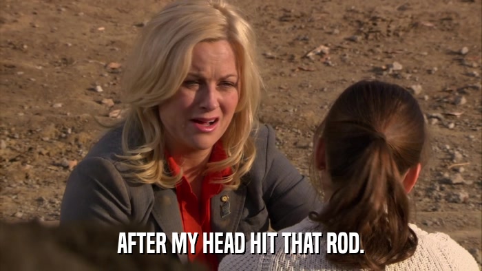 AFTER MY HEAD HIT THAT ROD.  