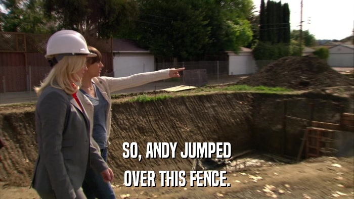 SO, ANDY JUMPED OVER THIS FENCE. 