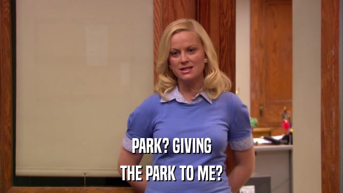 PARK? GIVING THE PARK TO ME? 