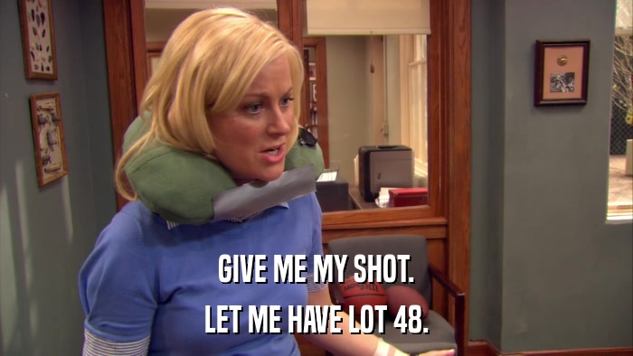 GIVE ME MY SHOT. LET ME HAVE LOT 48. 