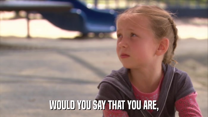 WOULD YOU SAY THAT YOU ARE,  
