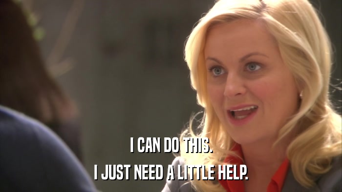 I CAN DO THIS. I JUST NEED A LITTLE HELP. 