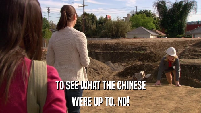 TO SEE WHAT THE CHINESE WERE UP TO. NO! 