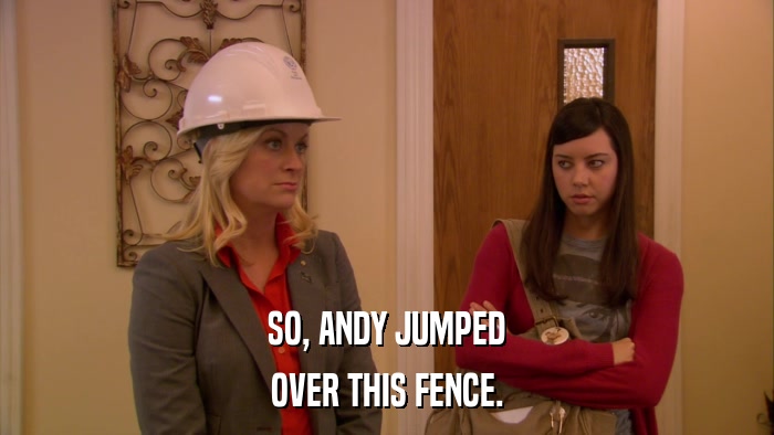 SO, ANDY JUMPED OVER THIS FENCE. 