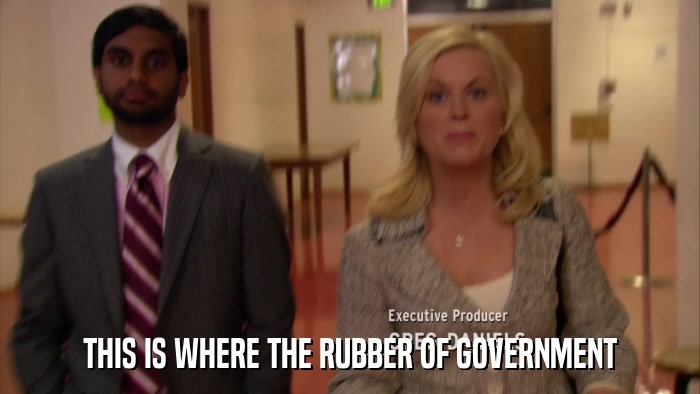 THIS IS WHERE THE RUBBER OF GOVERNMENT  
