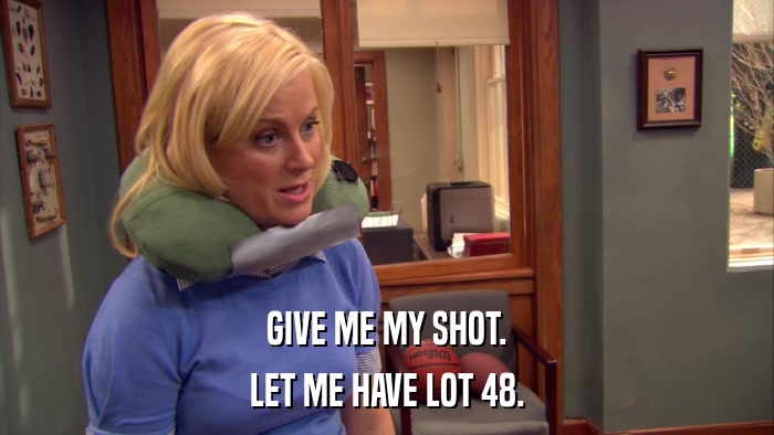 GIVE ME MY SHOT. LET ME HAVE LOT 48. 