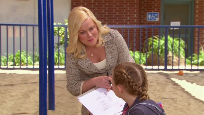 MY NAME IS LESLIE KNOPE, AND I WORK FOR THE PARKS AND RECREATION DEPARTMENT. 