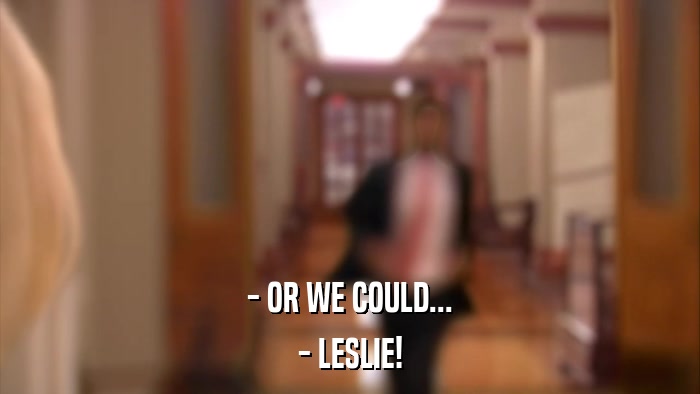 - OR WE COULD... - LESLIE! 