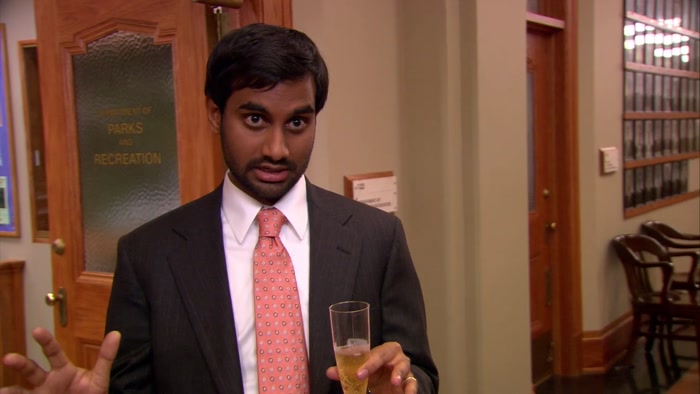 AND LESLIE GETS PLASTERED.  