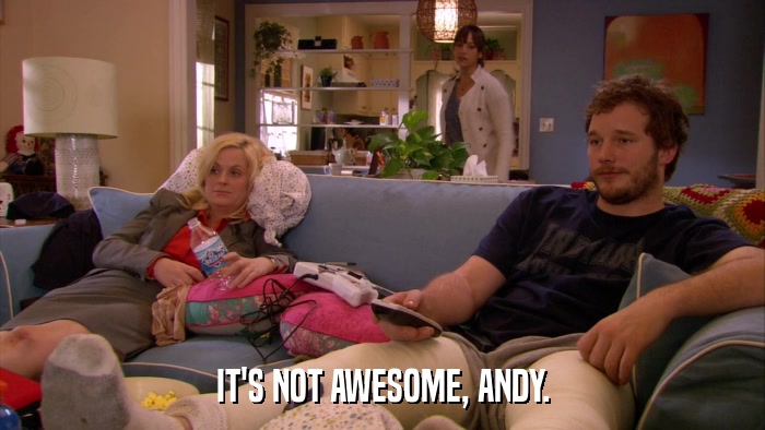 IT'S NOT AWESOME, ANDY.  