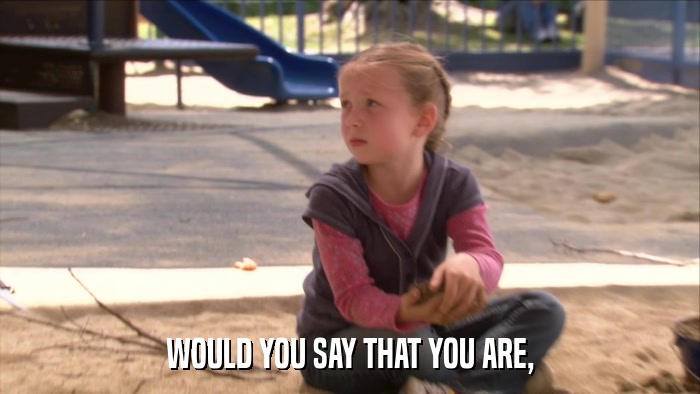 WOULD YOU SAY THAT YOU ARE,  