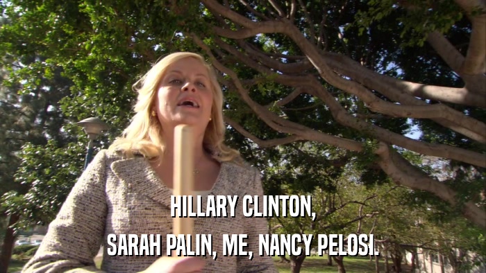 HILLARY CLINTON, SARAH PALIN, ME, NANCY PELOSI. 