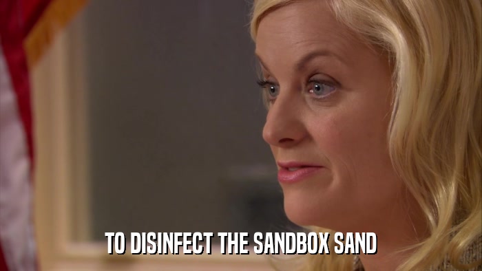 TO DISINFECT THE SANDBOX SAND  