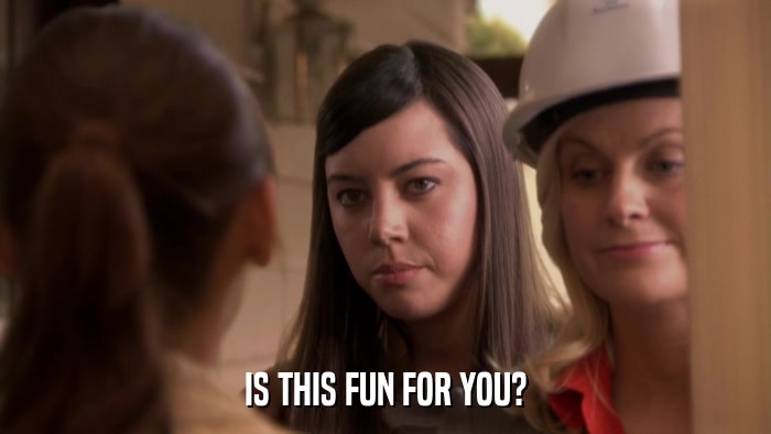 IS THIS FUN FOR YOU?  