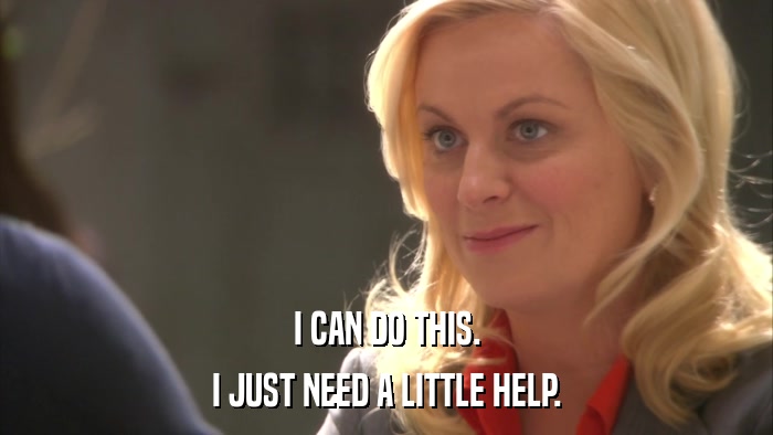 I CAN DO THIS. I JUST NEED A LITTLE HELP. 