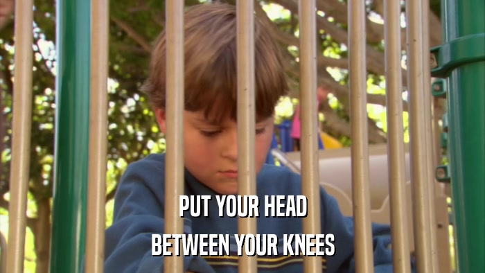 PUT YOUR HEAD BETWEEN YOUR KNEES 